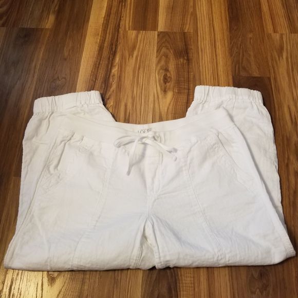 Ann Pants - 2/$15 LOFT WHITE CAPRIS CINCH WAIST SIZE 10